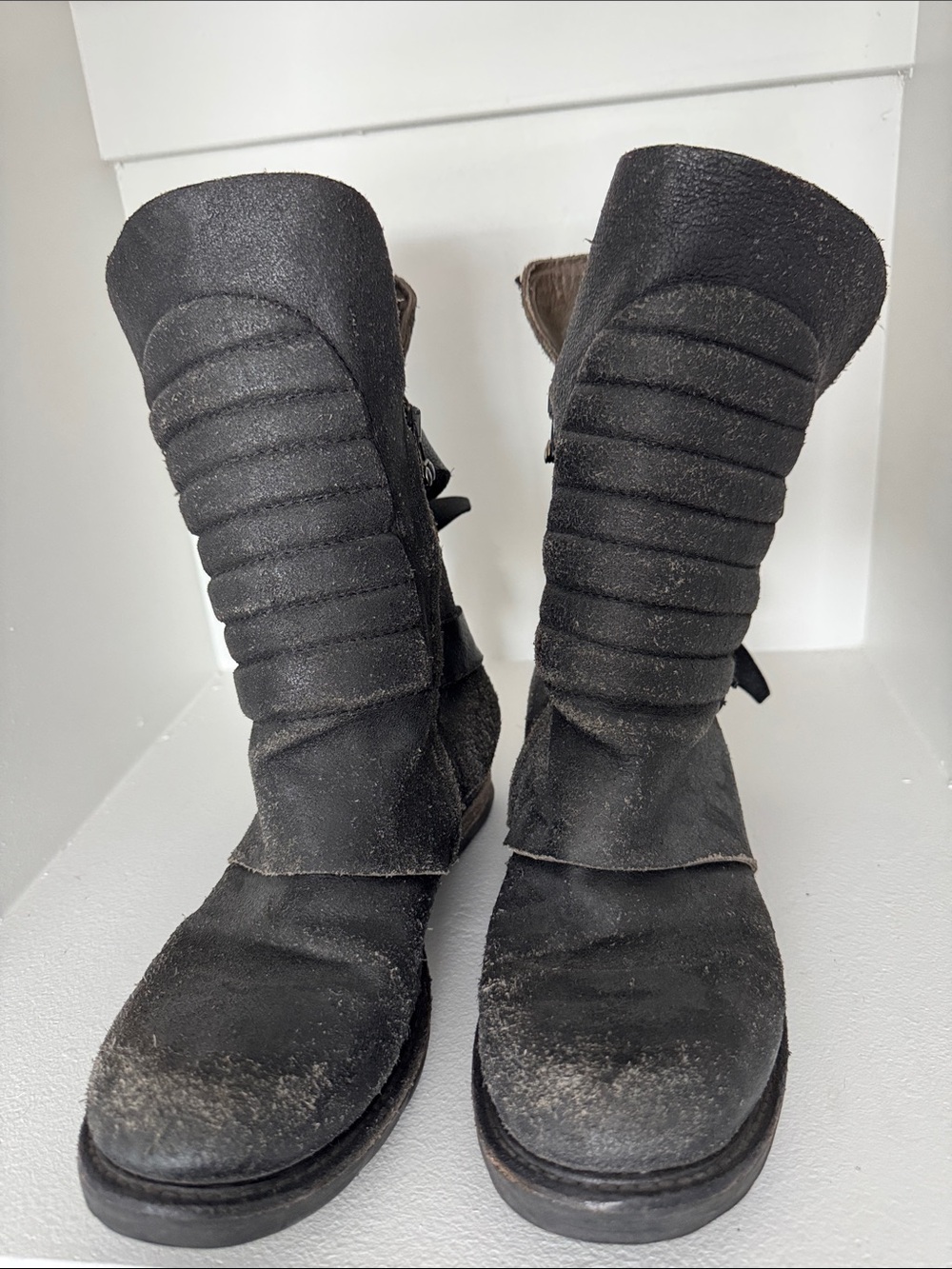 Airstep Black Quilted Ankle Boots - Women's Fashion Boots - Picture 2 of 4